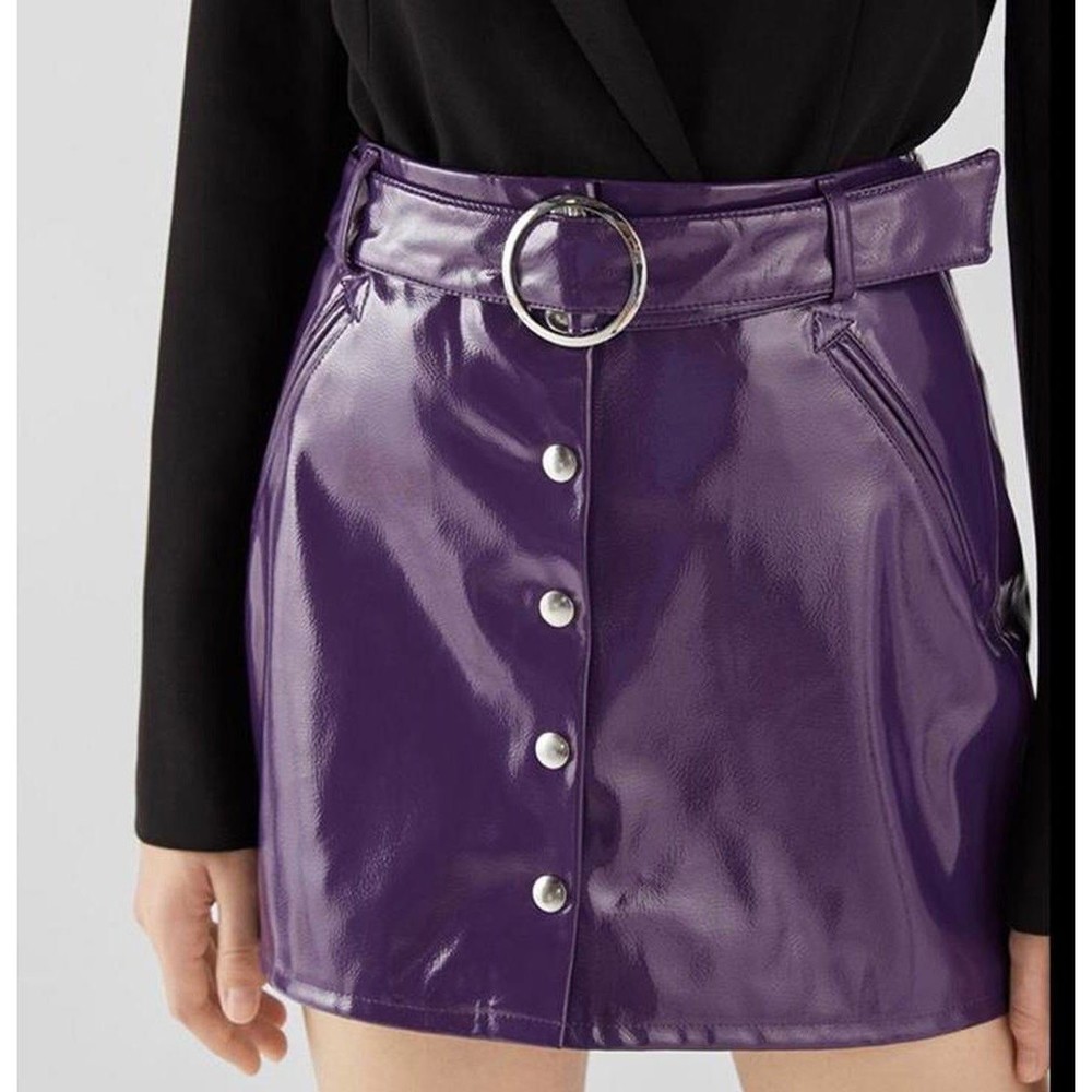 Purple Patent Leather Mini Skirt (XS)